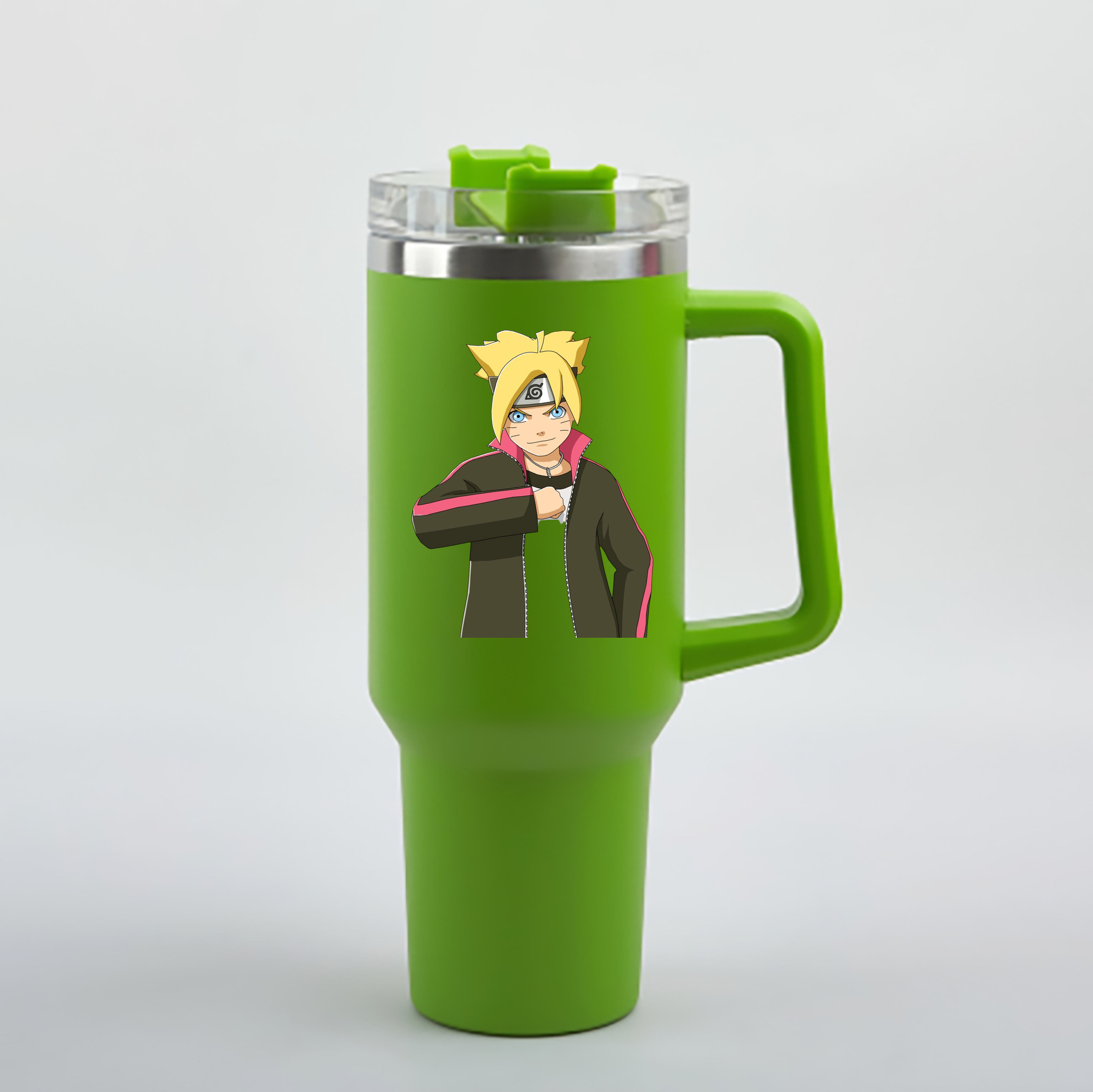 （画像用） NARUTO -ナルト- うずまき ボルト Uzumaki Boruto 1200mL車用タンブラー - クリスタルステッカー（プラスチックストロー付き）